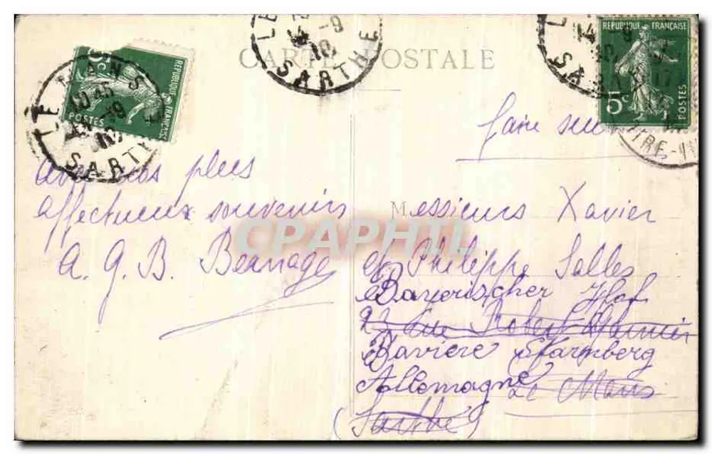 Von POULIGUEN nach BATZ (L-I) — Studie von Felsen — Verleger: L. Léon - Rückseite