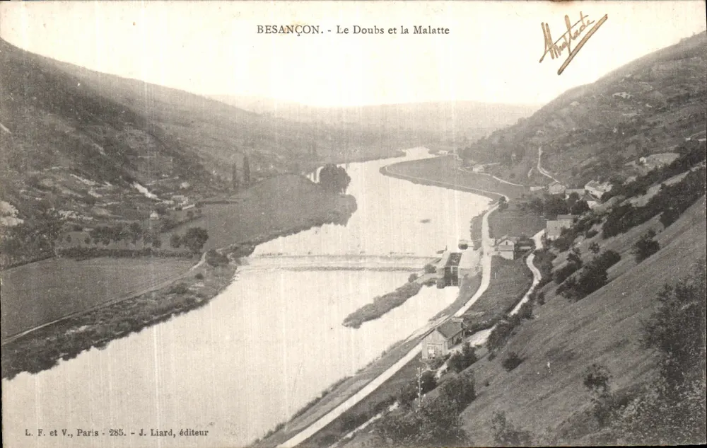 Besançon - O Doubs e a Malatte — L. F. e V., Paris - 285. - J. Liard, editor - Frente