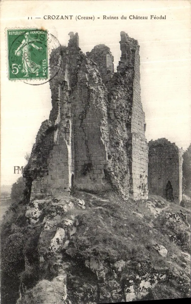 CROZANT (Creuse) — Ruinen des feudalen Schlosses — PM - Vorderseite