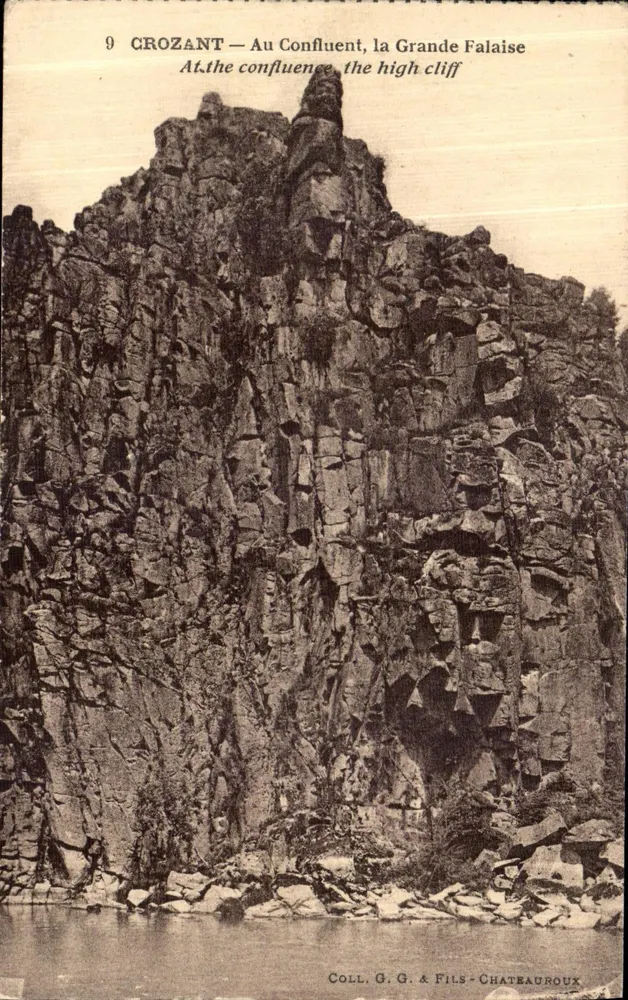 Crozant — Am Zusammenfluss, die große Klippe — Sammlung G. G. & Fils - Châteauroux - Vorderseite