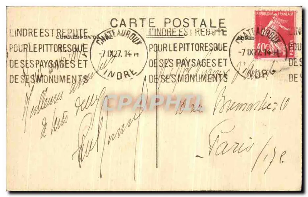 Crozant — Am Zusammenfluss, die große Klippe — Sammlung G. G. & Fils - Châteauroux - Rückseite