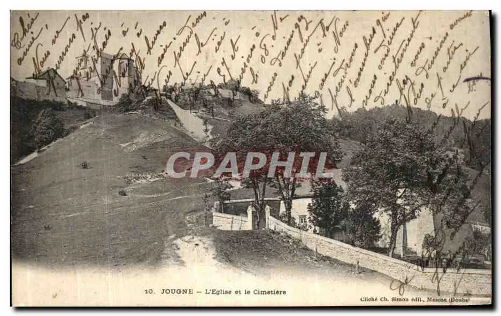 Jougne — Die Kirche und der Friedhof — Cliché Ch. Simon, Mâcon (Doubs) - Vorderseite