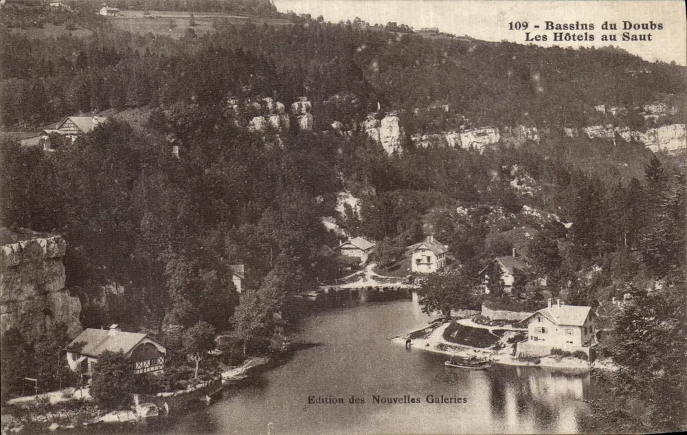 Bassins du Doubs — Die Hotels am Wasserfall — Edition des Nouvelles Galeries, Nr. 109 - Vorderseite
