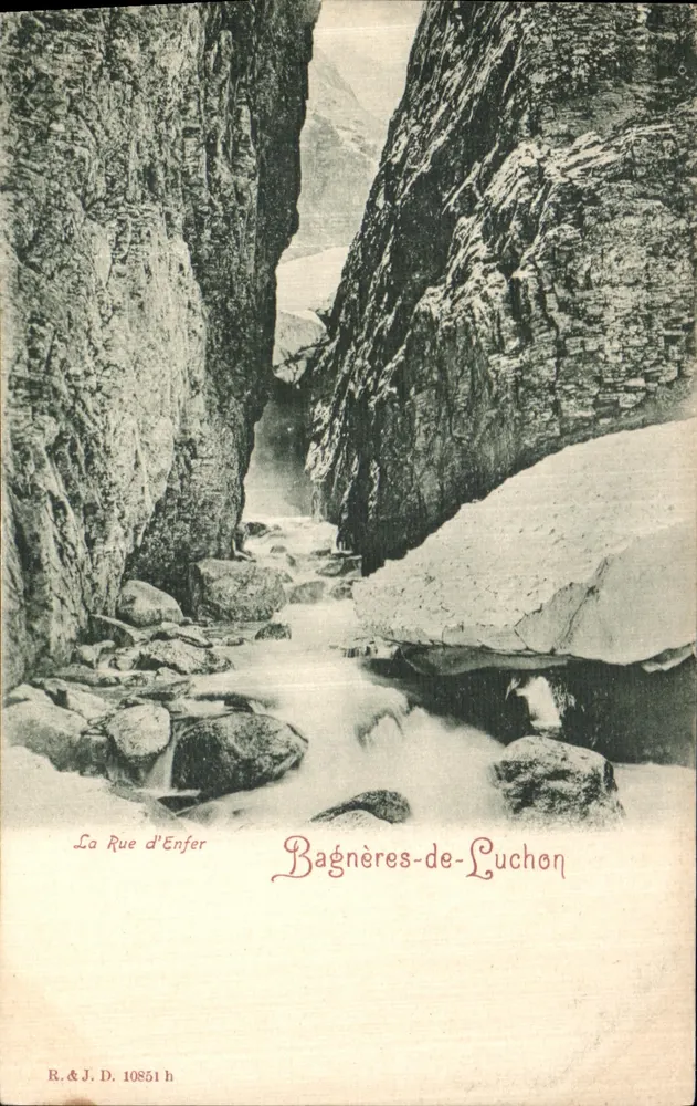 La Rue d'Enfer — Bagnères-de-Luchon — R.&J. D. 10851 h - Anverso