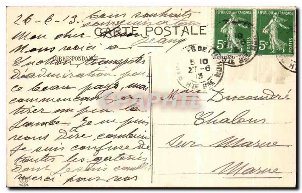 Luchon — Vista geral, tirada de Cazarile — Fototipia Labouche frères, Toulouse - Verso