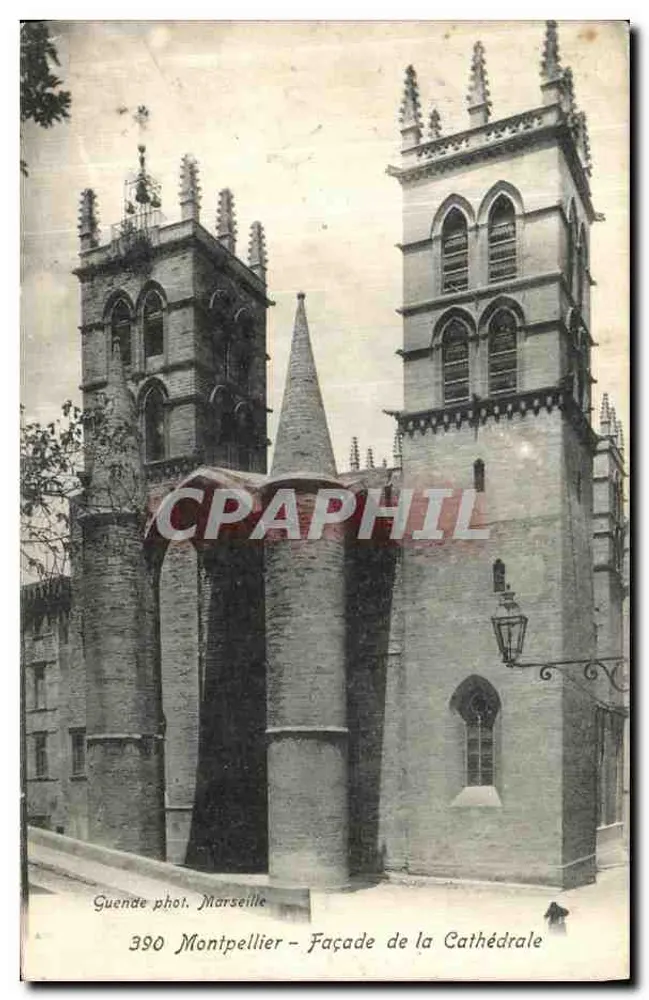 Montpellier — Facha da Catedral — Guende fot. Marselha, n° 390 - Frente