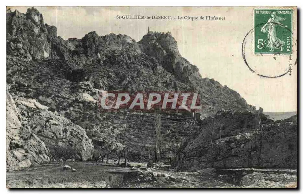 St-GUILHEM-le-DÉSERT - O Cirque de l'Infernét — editor não visível - Frente