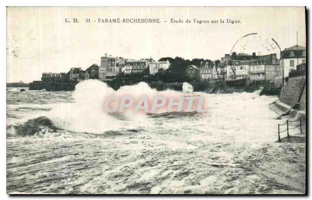 Paramé-Rochebonne — Studie von Wellen auf dem Damm — L.B. 31 - Vorderseite