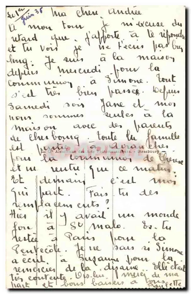 St-Malo - A Digue em Tempo Ruim — Cl. Thouault, n° 140 - Verso