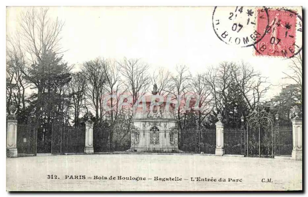 Paris - Bois de Boulogne - Bagatelle - Eingang zum Park — C.M. n°312 - Vorderseite