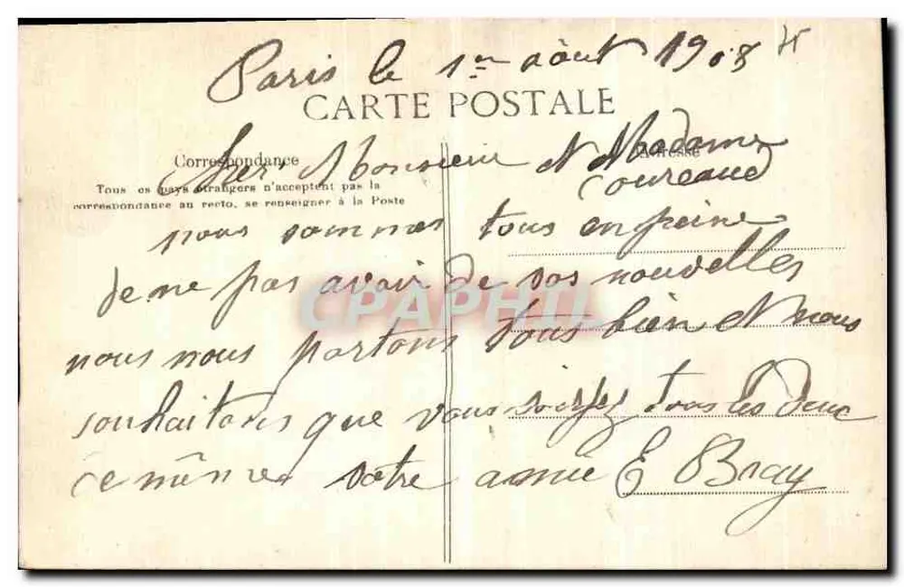 PARIS - Quai aux Fleurs — vue de la place avec bâtiments et promeneurs — éditeur E. L. — n° de série non visible - Verso