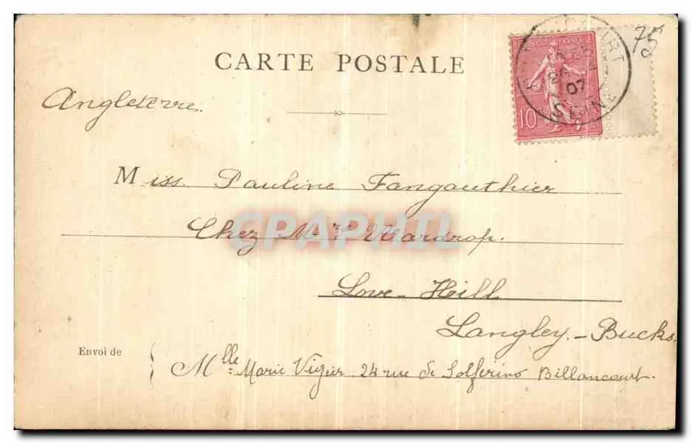 PARIS — A ALLEIA DOS ACÁCIAS — Editor não visível - Verso