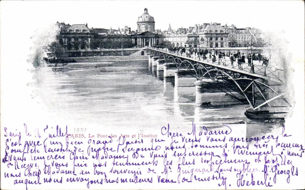 Paris, Der Pont des Arts und das Institut — Ansicht der Seine — unbekannter Verlag, Seriennummer nicht sichtbar - Vorderseite