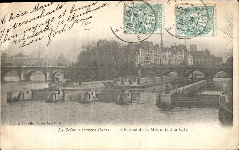 Die Seine durch Paris — Die Schleuse der Monnaie zur Cité — L. J. & Cie, Angoulême-Paris - Vorderseite
