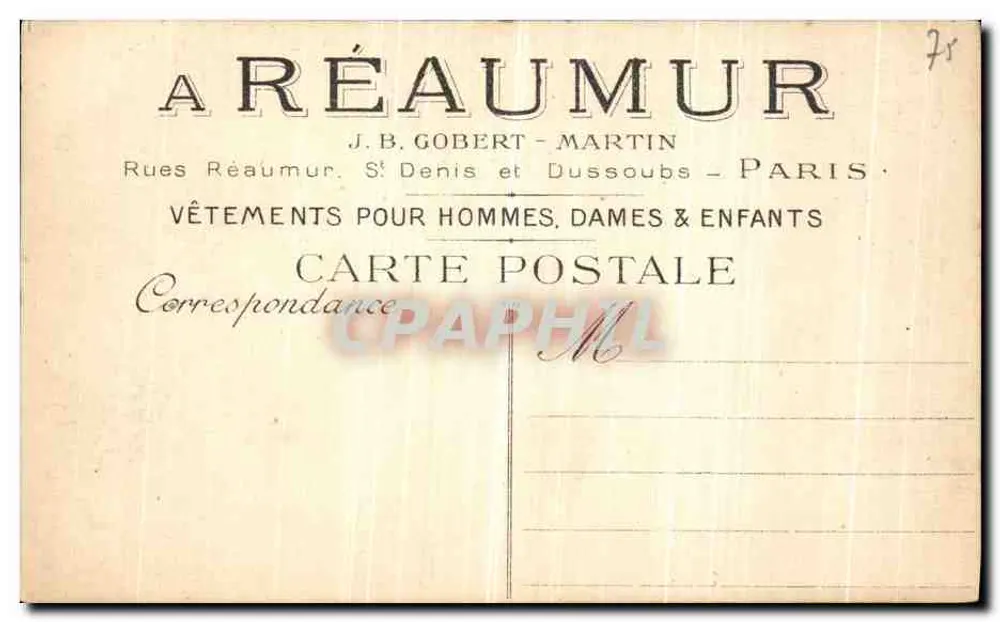 Rouget de l'Isle singt die Marseillaise — Musée du Louvre — Collection des Grands Magasins 'A Réaumur' 1904 - Rückseite