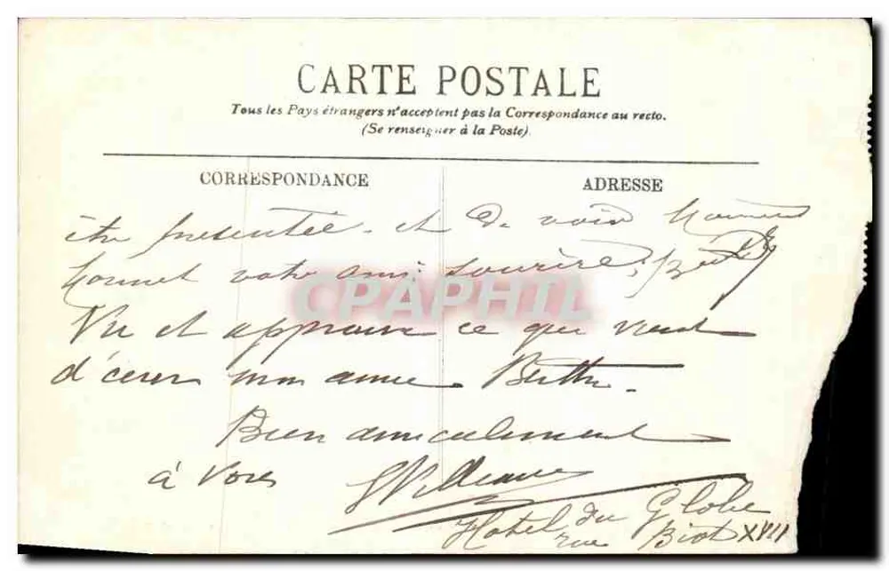 Paris — Hôtel des Invalides — La Cour d'Honneur — éditeur E. G. - Rückseite