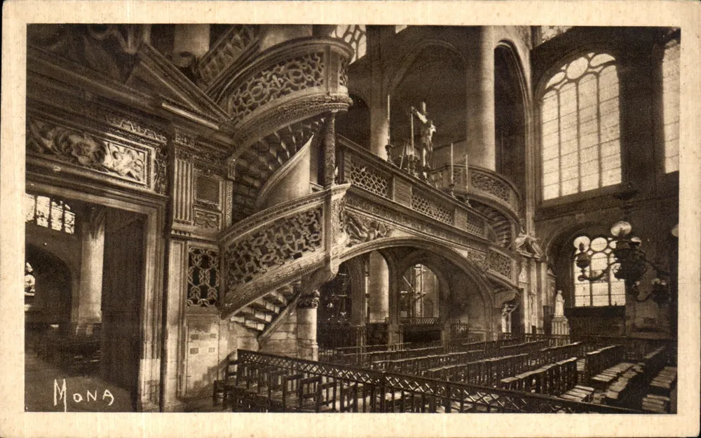 Interior de Saint-Etienne-du-Mont — O jubé — editor Mona, n°61 - Frente