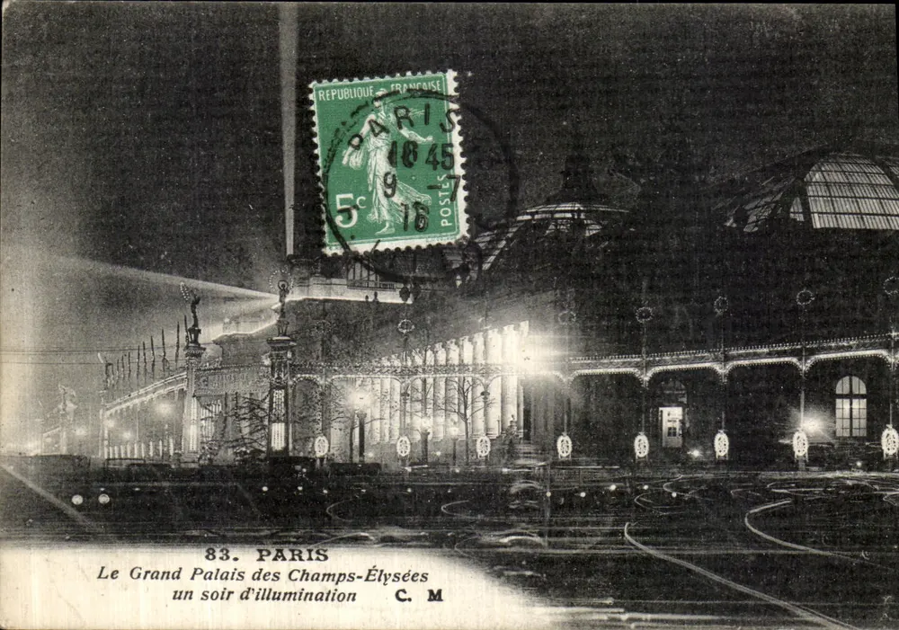 Paris — Der Grand Palais der Champs-Élysées an einem Abend der Beleuchtung — C. M. n°83 - Vorderseite