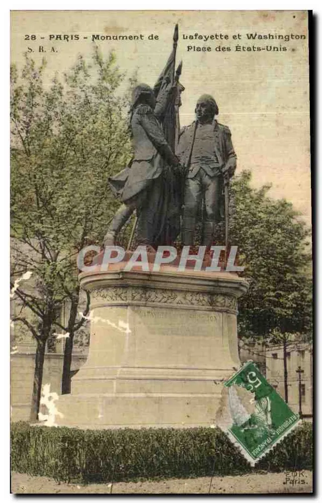 Paris - Denkmal von Lafayette und Washington - Place des États-Unis - S.R.A. n°28 - Vorderseite