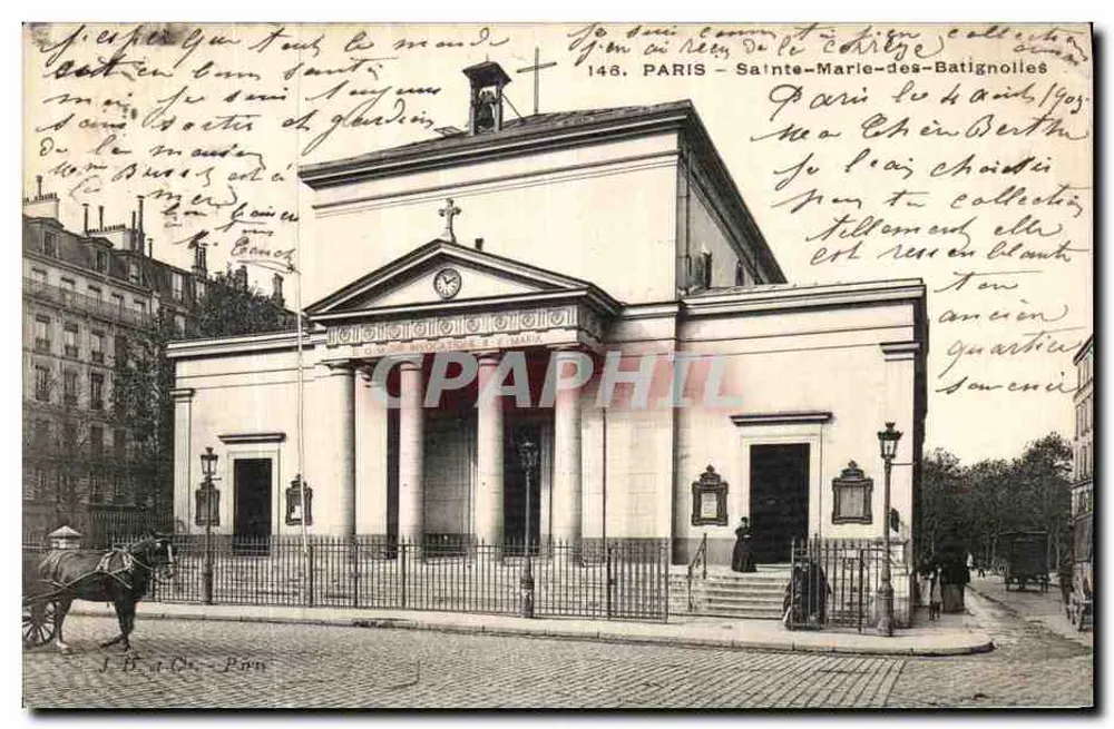 Igreja de Santa Maria dos Batignolles — Paris — J. B. & Cie, Paris - Frente