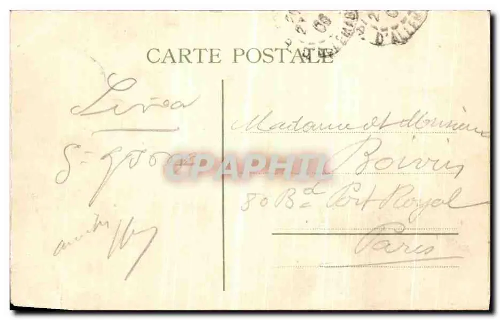 Indische Karawane — Szene mit ruhenden Elefanten im Jardin d'Acclimatation von Paris — Verlag CARAVANE INDIELE - Rückseite