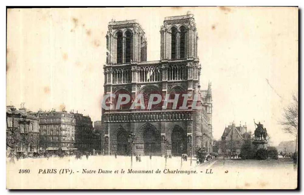 Paris (IV) - Notre Dame und das Monument von Charlemagne - LL - Vorderseite