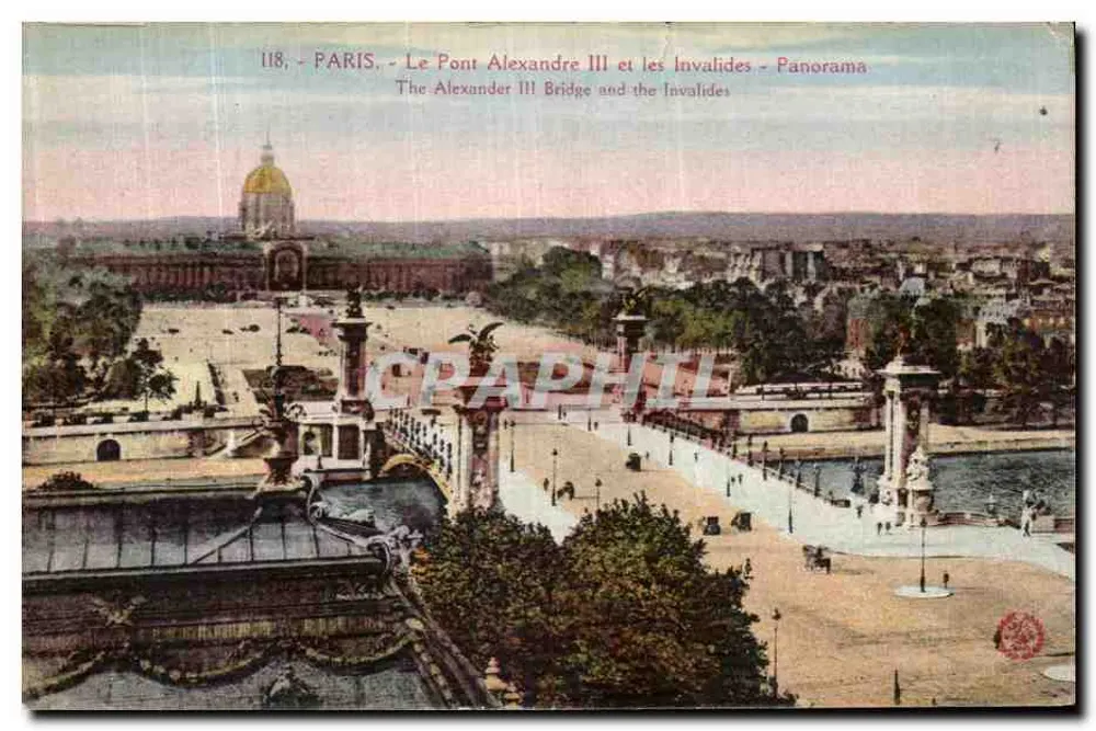 Paris - Le Pont Alexandre III et les Invalides - Panorama - Imp. phot. "L'Ancre" - Vorderseite