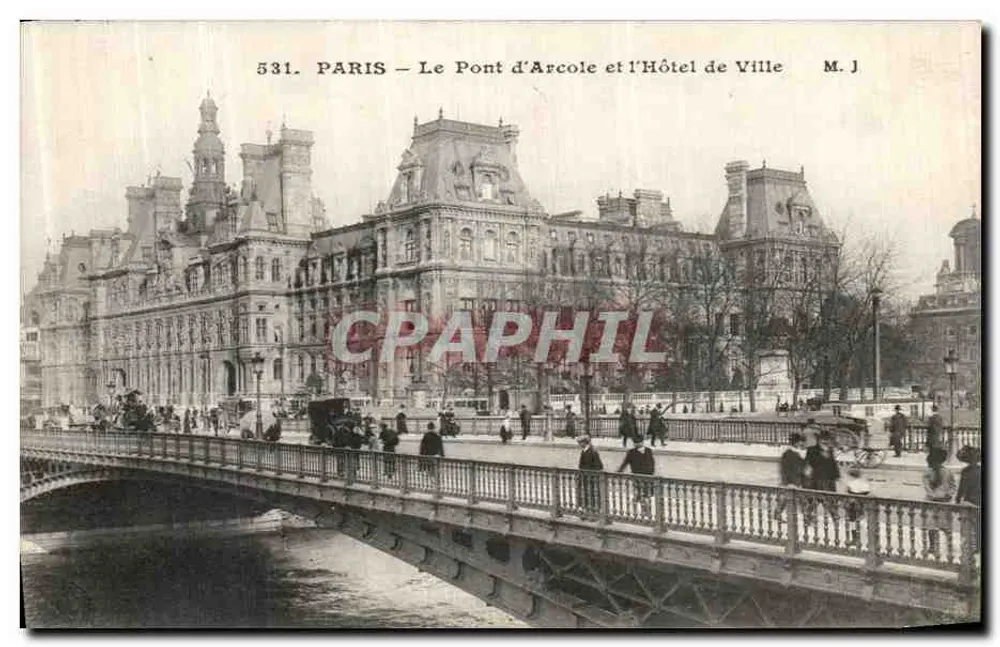 Paris — Der Pont d'Arcole und das Rathaus — M. J. — Nr. 531 - Vorderseite
