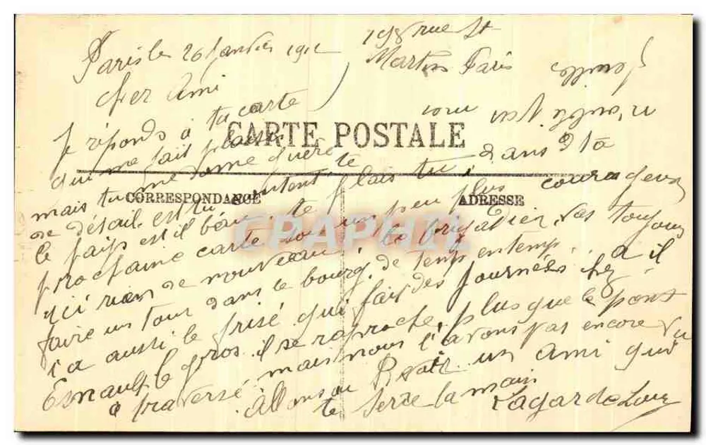 Paris — Die Gare Saint-Lazare, Seite der Cour des Rames — Verlag nicht sichtbar, Seriennummer nicht sichtbar - Rückseite