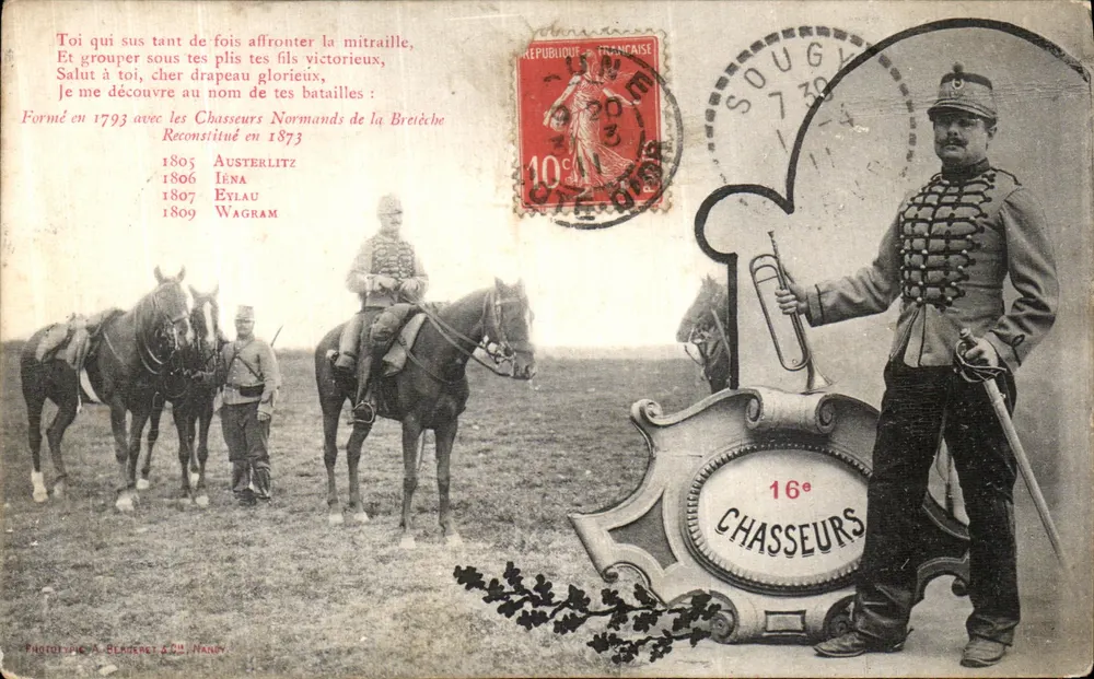 Normannische Jäger von la Bretèche — 16. Regiment — Phototypie A. Blaessere & Cie, Nancy - Vorderseite