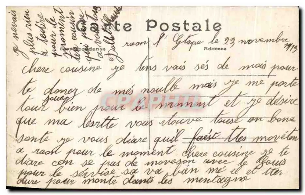 Soldado em uniforme — com buquê de flores — editor 'POSTES PHOTO' n°2091 - Verso