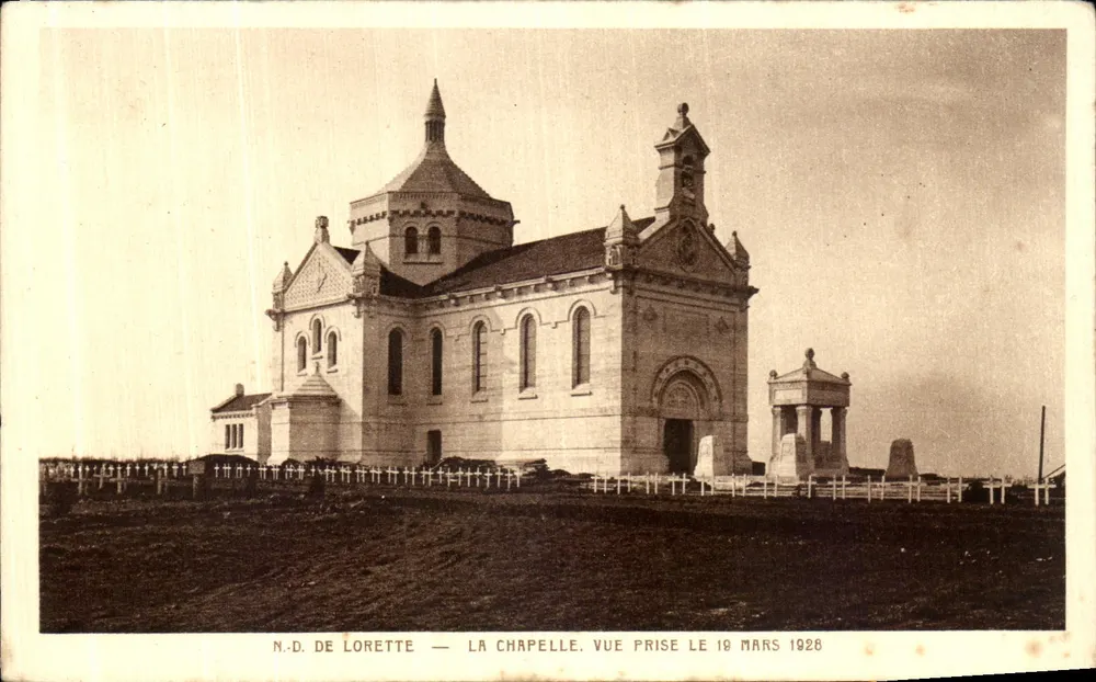 Notre-Dame de Lorette — Die Kapelle — Aufnahme vom 19. März 1928 - Vorderseite