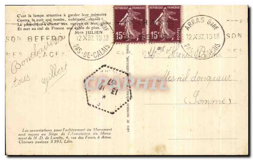 Notre-Dame-de-Lorette — Denkmal und Besucher — Verlag LL n°17 - Rückseite