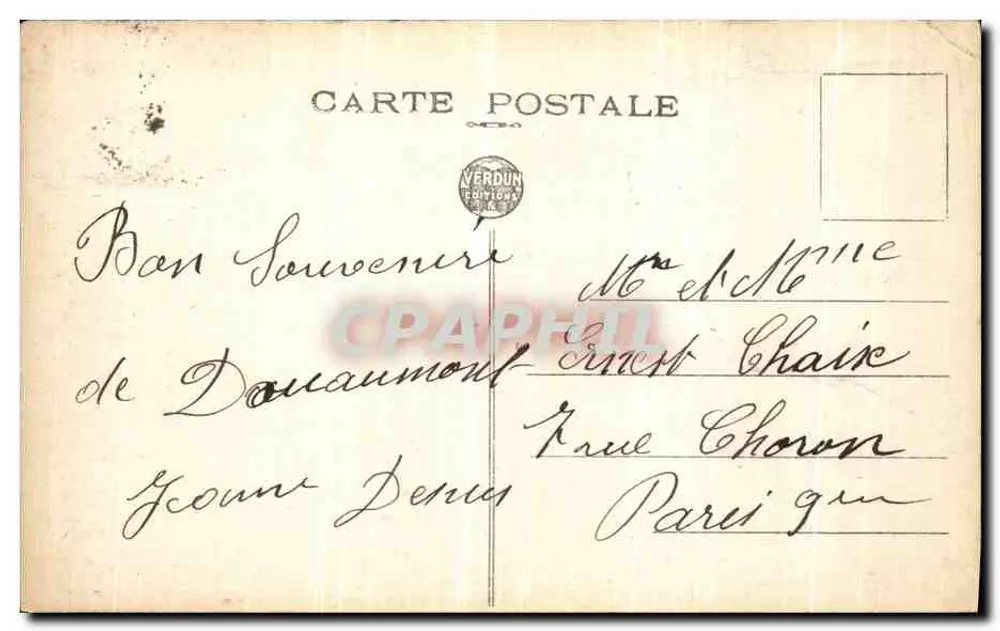 Vaux-devant-Douaumont — Eine 240 mm Marinekanone in ihrem Schutzschacht — Éditions Verdun, Nr. 174 - Rückseite