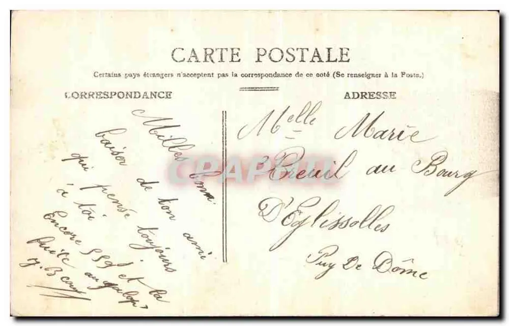 Soldado em uniforme — Je pense à vous — E. A. Paris. Déposé. - Verso