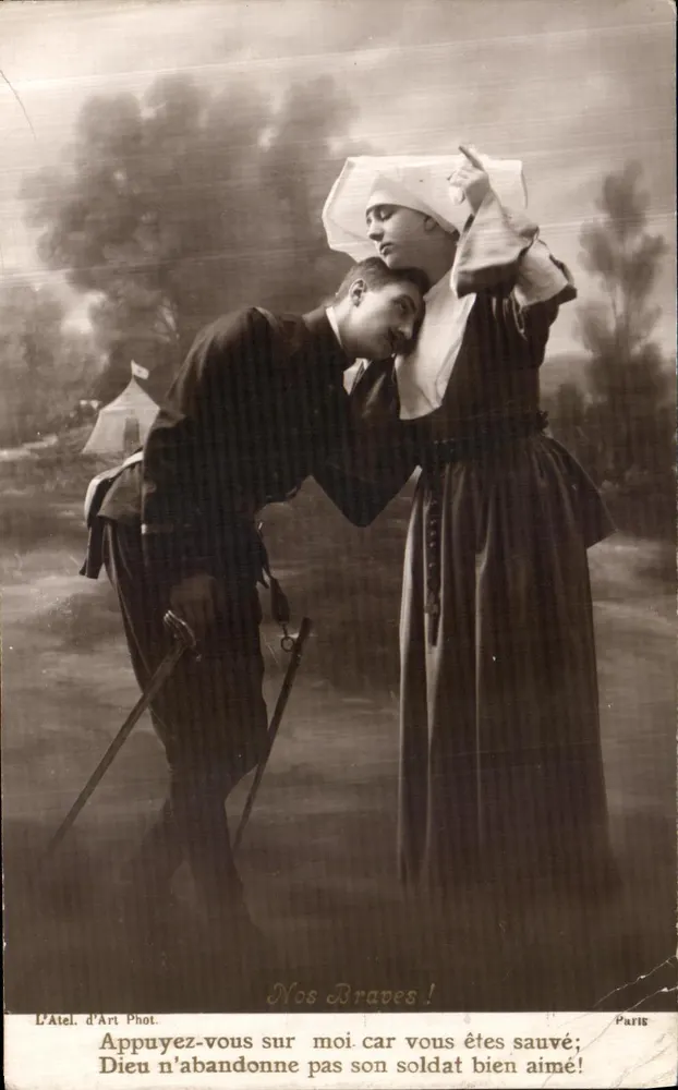 Soldat und Krankenschwester — Szene des Trostes — L'Atelier d'Art Phot. Paris - Vorderseite