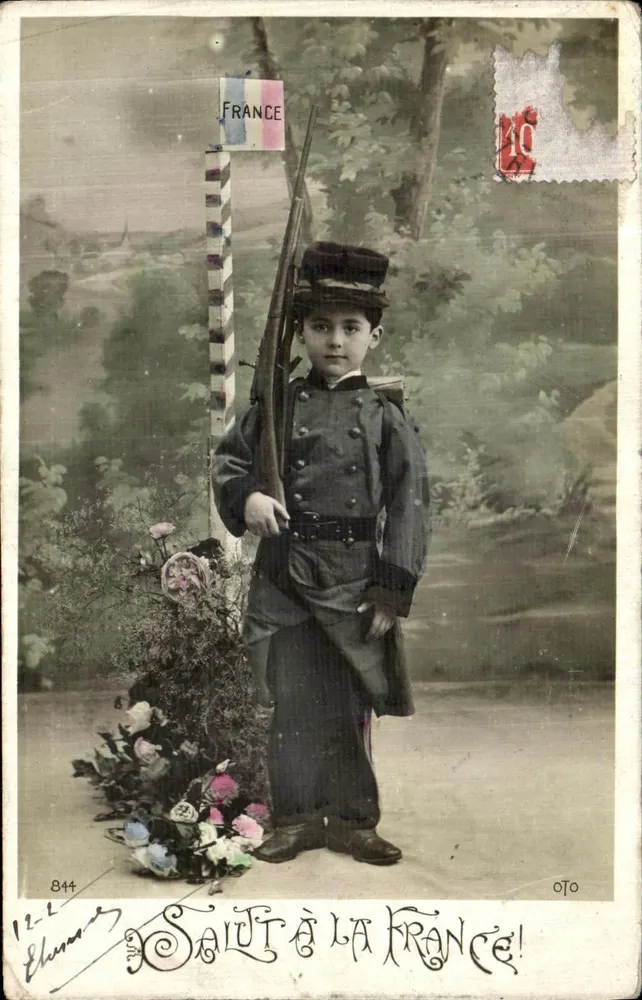 Kind in Militäruniform — Gruß an Frankreich — Verlag OTO, Nr. 844 - Vorderseite