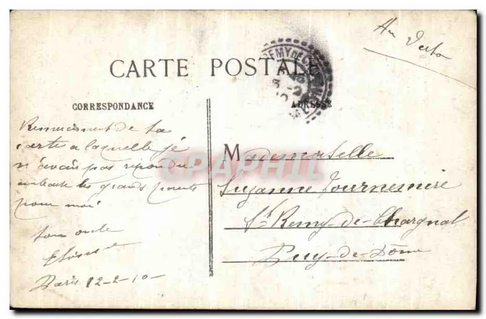 Kind in Militäruniform — Gruß an Frankreich — Verlag OTO, Nr. 844 - Rückseite