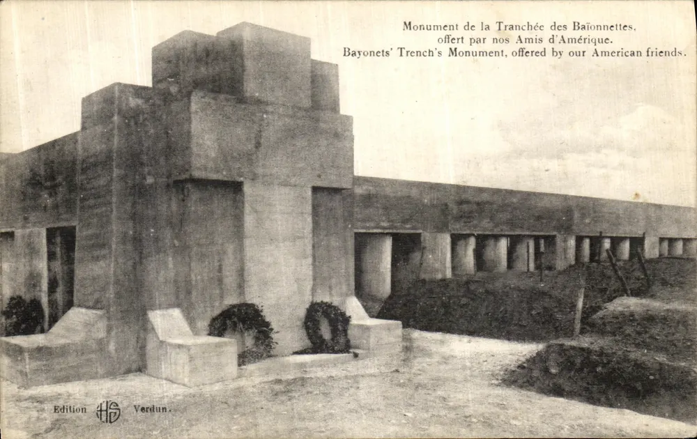 Monument der Schussrinne — Geschenkt von unseren Freunden Amerikas — HS-Ausgabe Verdun - Vorderseite