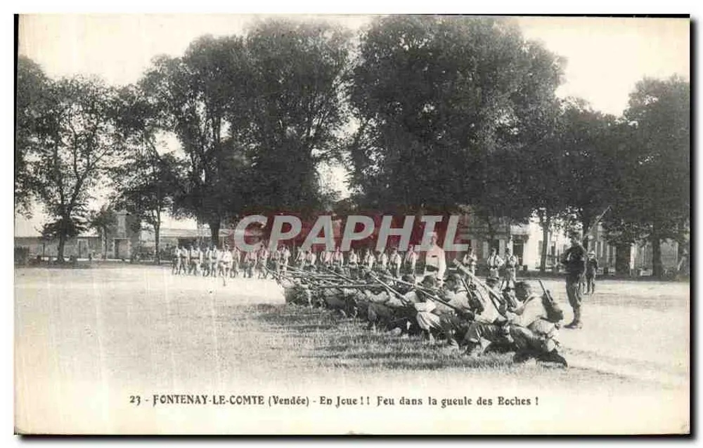 Fontenay-le-Comte (Vendée) — En Jeue !! Feu dans la gueule des Roches ! — Éditeur : Phototypie A.N. - Frente