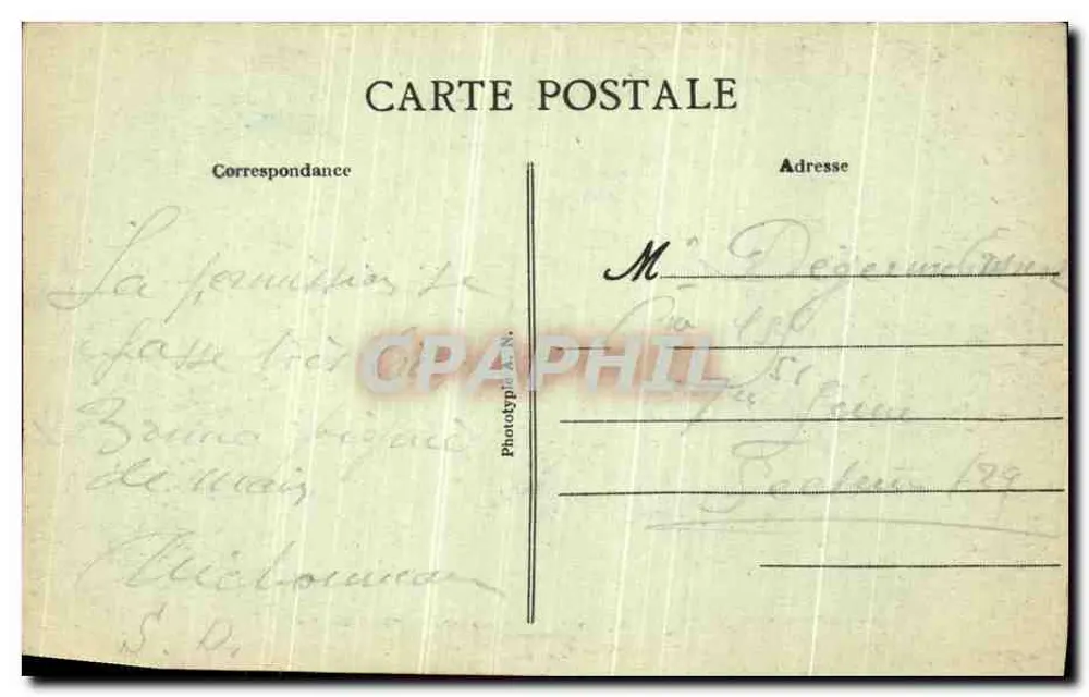 Fontenay-le-Comte (Vendée) — En Jeue !! Feu dans la gueule des Roches ! — Éditeur : Phototypie A.N. - Verso