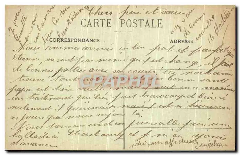 Baccarat - Ansicht der Rue des Ponts nach dem 25. August 1914 (von den Deutschen zerstört) — Librairie-Papeterie Massou, Baccarat (M.-et-M.) - Rückseite