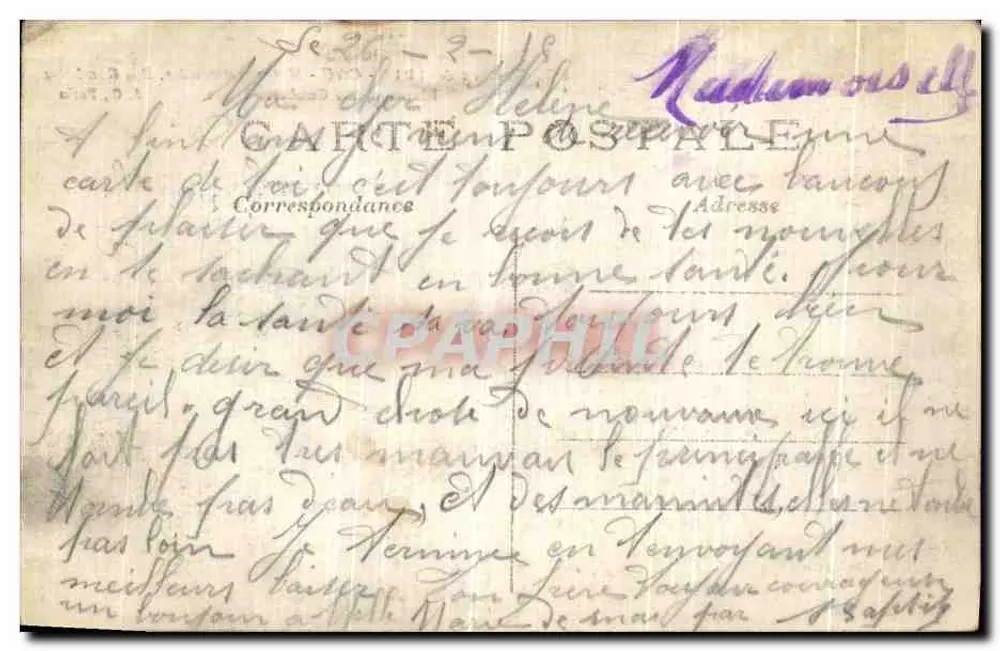 Creil - Kriegsbeschädigungen 1914 - Rue Gambetta — J.C., Paris - Rückseite