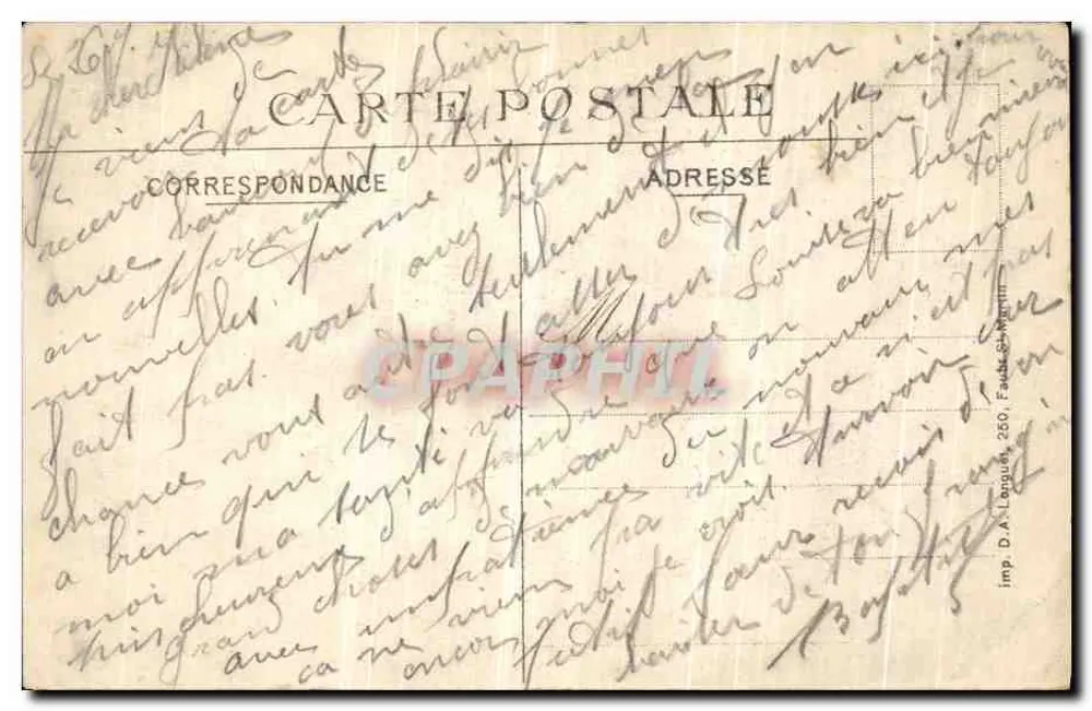 Couchy-les-Pots (Oise) — Rue de Saint-Quentin — Huret, 15, rue de Saint-Quentin, Paris - Verso