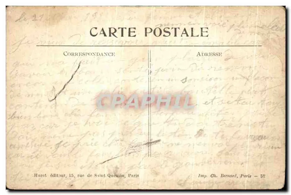 Arvilliers (Somme) — Eingang des Dorfes — Huret Éditeur, n° 133 - Rückseite