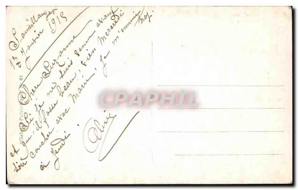 Cena de guerra — Fantasma de Napoleão — Editor SIN Paris, n° 61 - Verso