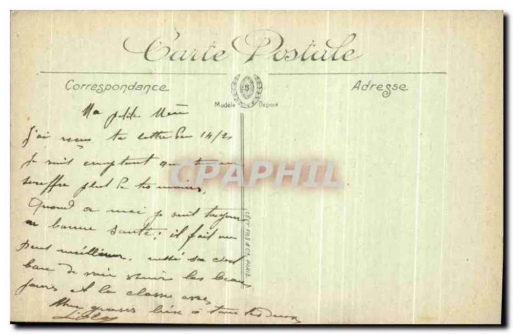 Catedral de Reims — Fachada principal após o bombardeio — M. Laverghno, Editor, Paris - Verso