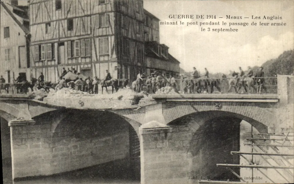 Meaux — Die Engländer graben den Brücke während des Durchmarsches ihrer Armee am 3. September 1914 — Edit. L. B. Rouvray - Vorderseite