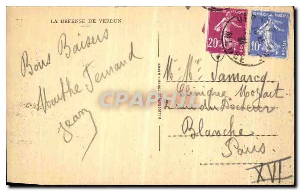 Fort de Vaux — Von den Deutschen am Abend des 8. bis 9. Juni 1916 eingenommen, trotz der heldenhaften Widerstand des Kommandanten Raynal; am 2. November von uns zurückerobert. - Rückseite