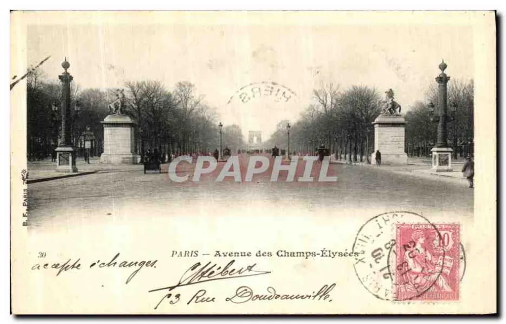 Avenida dos Campos Elísios — Paris — editor B.F. Paris, n°30 - Frente